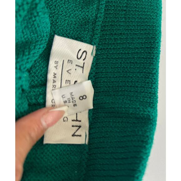 St John Evening Marie Gray Green Santana Knit Pants Size 8 READ Classic Academic - Picture 4 of 15